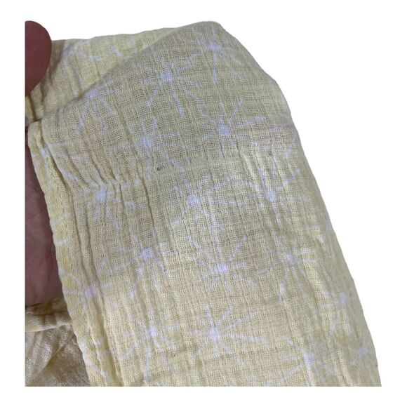 Patina Vie Muslin Swaddle Baby Blanket Yellow Starburst Asterisk Star Print - Picture 5 of 7